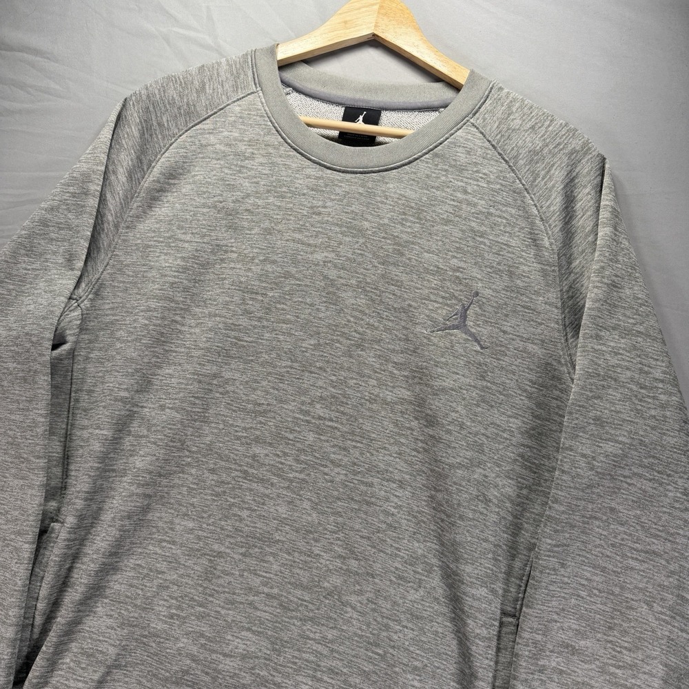 Nike Air Jordan Crewneck Sweatshirt Mens Large Gray French Terry Sweatshirt